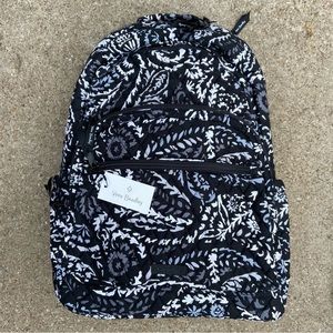 Vera Bradley Essential Large Backpack Paisley Noir Quilted $159 NEW WITH TAGS